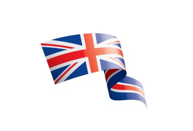 Birleşik Krallık bayrağı, beyaz arkaplanda vektör illüstrasyonu