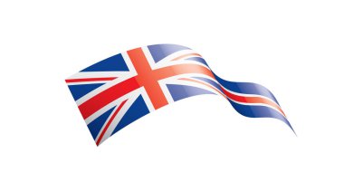 Birleşik Krallık bayrağı, beyaz arkaplanda vektör illüstrasyonu