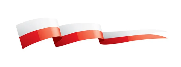 Σημαία Πολωνίας, διανυσματική απεικόνιση σε λευκό φόντο — Διανυσματικό Αρχείο