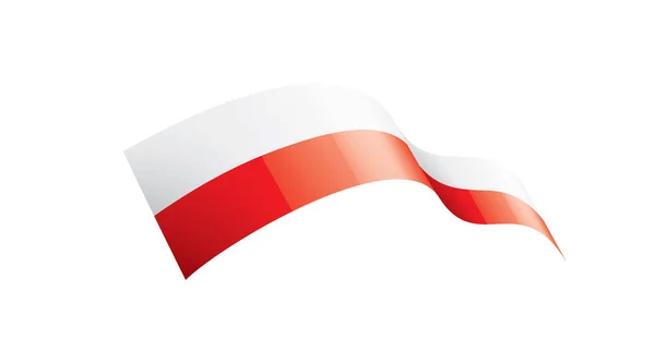 Flaga Polski, ilustracja wektora na białym tle — Wektor stockowy