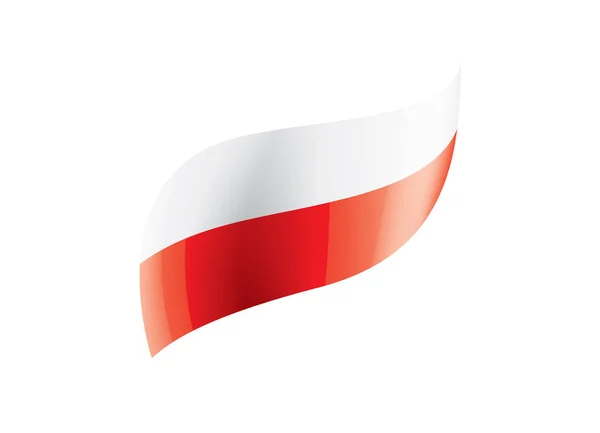 Polen vlag, vector illustratie op een witte achtergrond — Stockvector