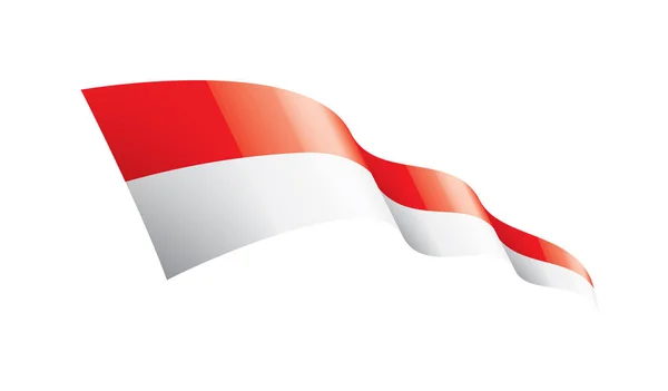 Bendera Indonesia, gambar vektor pada latar belakang putih - Stok Vektor