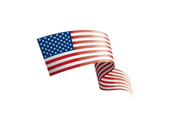 Drapeau Des États Unis Illustration Vectorielle Sur Fond Blanc — Image vectorielle