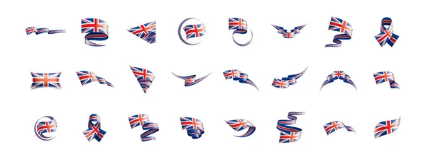 Σημαία Ηνωμένου Βασιλείου, διανυσματική απεικόνιση σε λευκό φόντο — Διανυσματικό Αρχείο