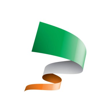 İrlanda bayrağı, beyaz arkaplanda vektör illüstrasyonu