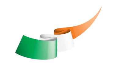 İrlanda bayrağı, beyaz arkaplanda vektör illüstrasyonu