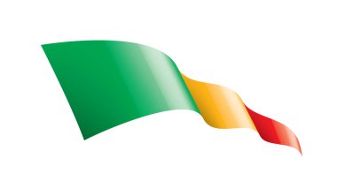 Mali bayrağı, beyaz bir arka plan üzerinde vektör çizim.