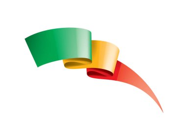 Mali bayrağı, beyaz bir arka plan üzerinde vektör çizim.