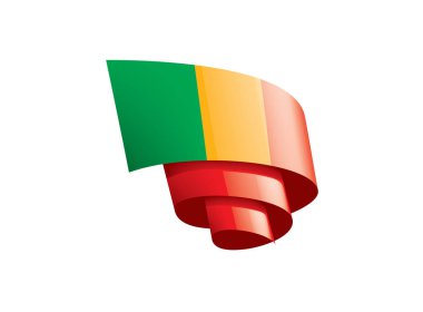 Mali bayrağı, beyaz bir arka plan üzerinde vektör çizim.