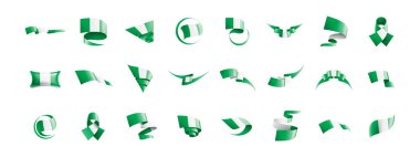 Nijerya bayrak, beyaz bir arka plan üzerinde vektör çizim.