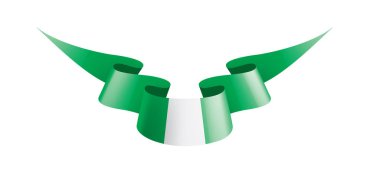 Nijerya bayrak, beyaz bir arka plan üzerinde vektör çizim.