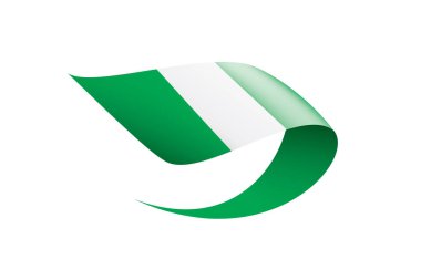 Nijerya bayrak, beyaz bir arka plan üzerinde vektör çizim.