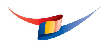 Çad bayrağı, beyaz bir arka plan üzerinde vektör çizim.