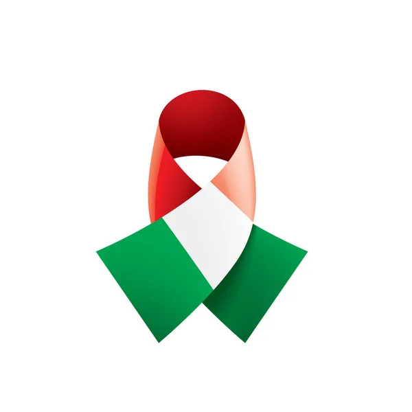 Bandeira da Itália, ilustração vetorial sobre um fundo branco. — Vetor de Stock