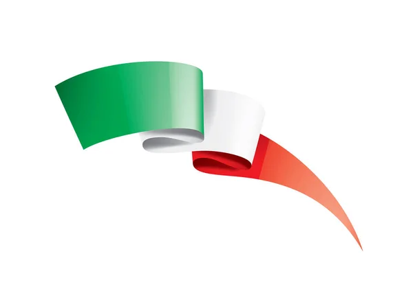 흰색 바탕에 벡터 삽화가 그려진 이탈리아 국기. — 스톡 벡터