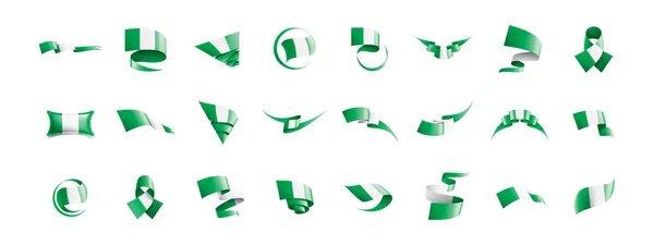 Nigeria flag, vector illustration on a white background. — Stock Vector