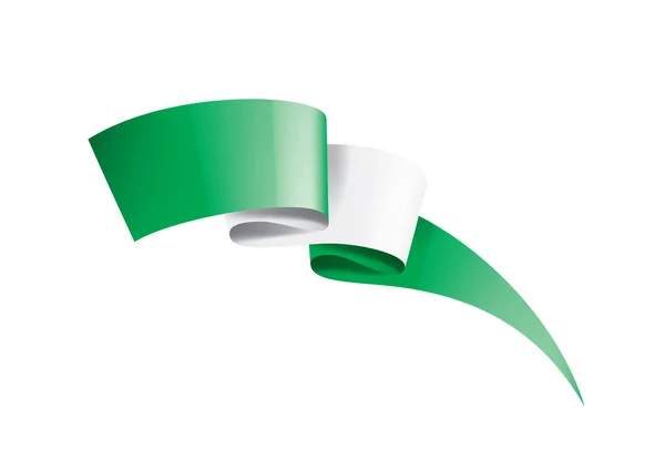 尼日利亚旗子, 矢量例证在白色背景. — 图库矢量图片