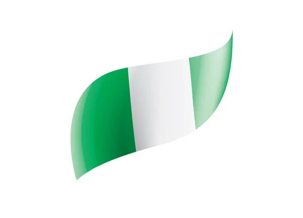 Bandera de Nigeria, ilustración vectorial sobre fondo blanco . — Archivo Imágenes Vectoriales