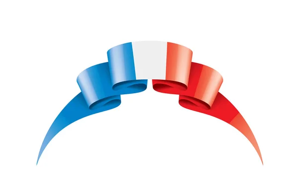 흰색 바탕에 벡터 삽화가 그려진 프랑스 국기. — 스톡 벡터