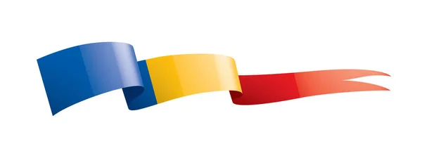 Bandiera ciad, illustrazione vettoriale su sfondo bianco . — Vettoriale Stock