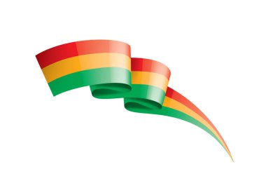 Bolivya bayrak, beyaz bir arka plan üzerinde vektör çizim.