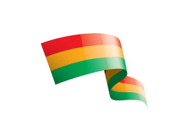 Bolivya bayrak, beyaz bir arka plan üzerinde vektör çizim.