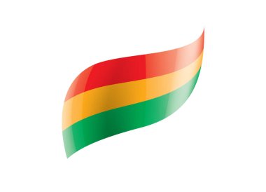 Bolivya bayrak, beyaz bir arka plan üzerinde vektör çizim.