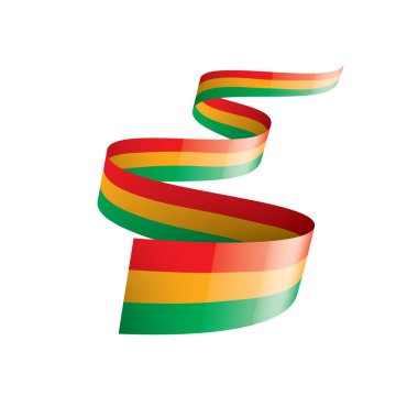 Bolivya bayrak, beyaz bir arka plan üzerinde vektör çizim.