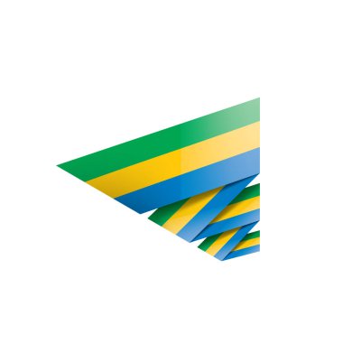 Gabon bayrağı, beyaz arkaplanda vektör çizimi.