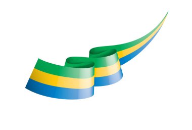 Gabon bayrağı, beyaz arkaplanda vektör çizimi.