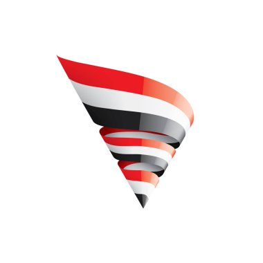 Yemen bayrağı, beyaz arkaplanda vektör çizimi.