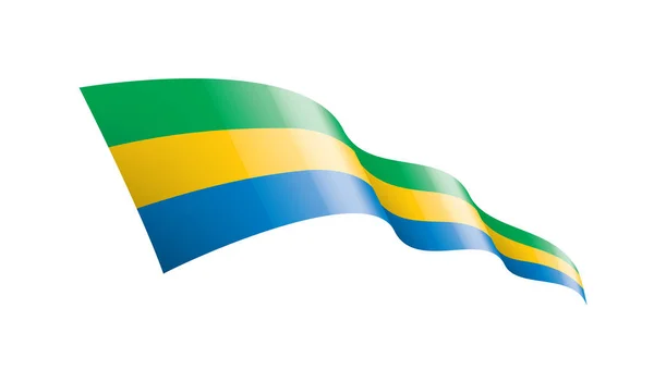 Gabon vlag, vector illustratie op een witte achtergrond. — Stockvector