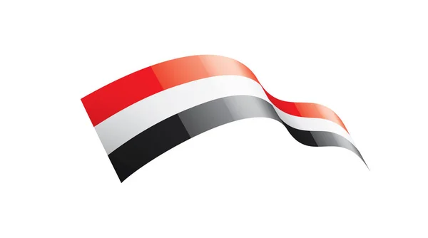 Jemeni zászló, vektor illusztráció fehér alapon. — Stock Vector