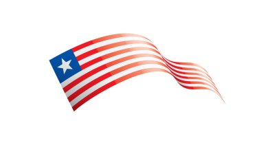 Liberya bayrağı, beyaz bir arka plan üzerinde vektör çizim.