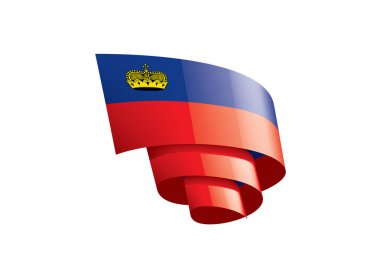 Lihtenştayn bayrağı, beyaz arkaplanda vektör illüstrasyonu.