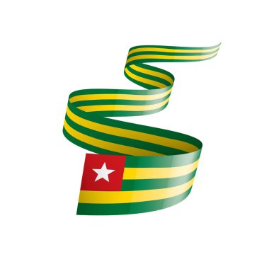 togo bayrağı, beyaz arkaplanda vektör çizimi.