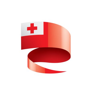 Tonga bayrağı, beyaz arkaplanda vektör illüstrasyonu.