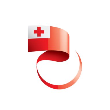 Tonga bayrağı, beyaz arkaplanda vektör illüstrasyonu.