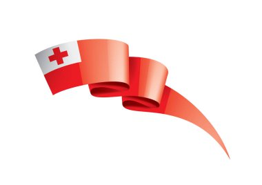 Tonga bayrağı, beyaz arkaplanda vektör illüstrasyonu.