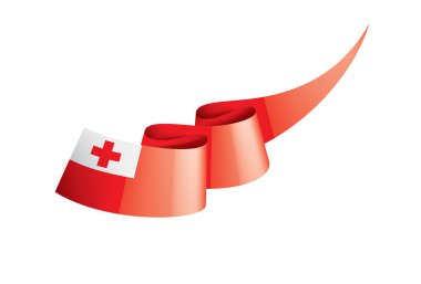 Tonga bayrağı, beyaz arkaplanda vektör illüstrasyonu.