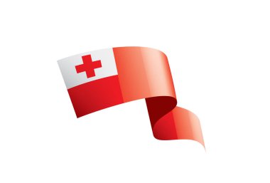 Tonga bayrağı, beyaz arkaplanda vektör illüstrasyonu.