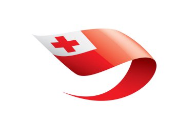 Tonga bayrağı, beyaz arkaplanda vektör illüstrasyonu.