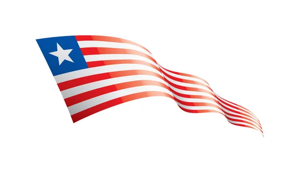 リベリアの国旗は、白の背景にベクトル画像. — ストックベクタ