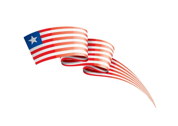 Bandiera Liberia, illustrazione vettoriale su sfondo bianco . — Vettoriale Stock