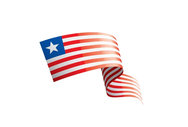 Liberya bayrağı, beyaz bir arka plan üzerinde vektör çizim. — Stok Vektör