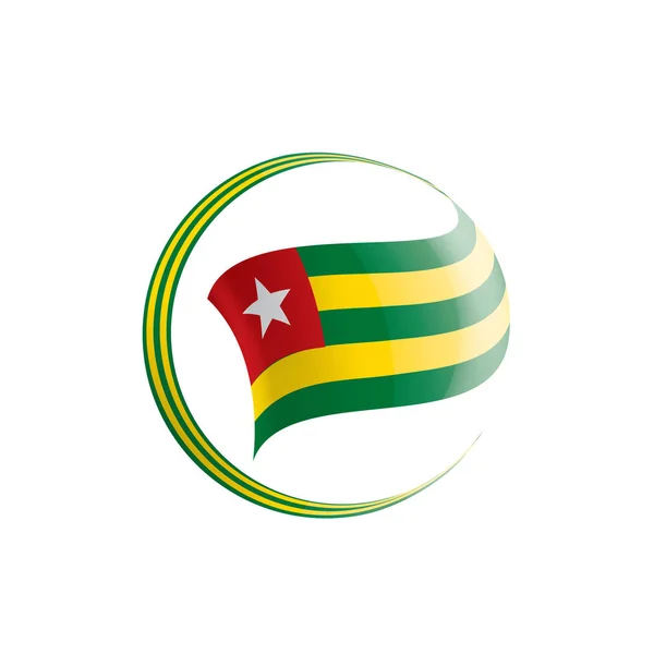 Togo flag, ilustração vetorial sobre um fundo branco. — Vetor de Stock