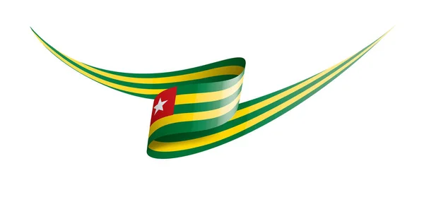 Drapeau togo, illustration vectorielle sur fond blanc. — Image vectorielle