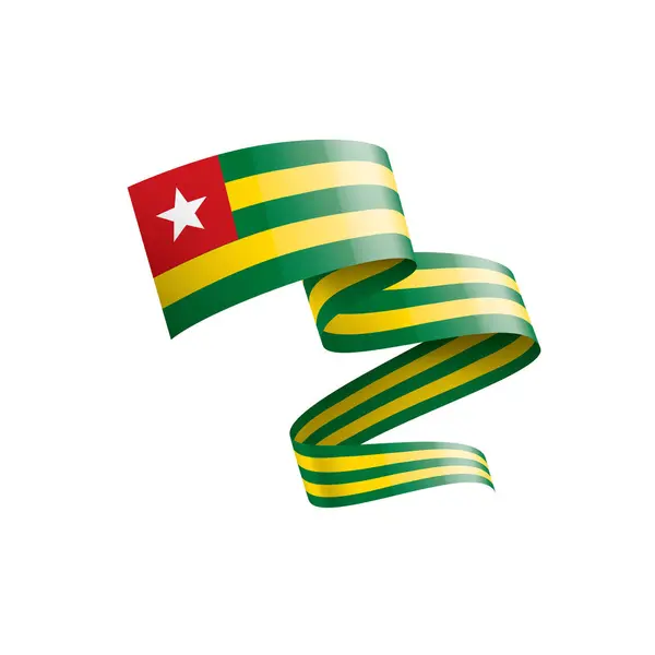 Togo zászló, vektor illusztráció fehér alapon. — Stock Vector
