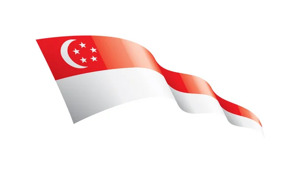 Singapore flagga, vektor illustration på en vit bakgrund. — Stock vektor