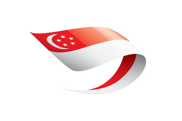Bandeira de Singapura, ilustração vetorial sobre um fundo branco. — Vetor de Stock